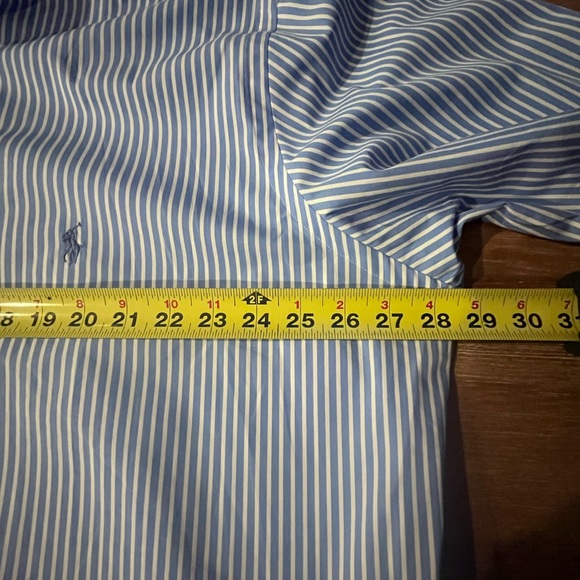 Polo Ralph Lauren mens dress shirt button down long sleeve blue white stripe XLT - Picture 9 of 11